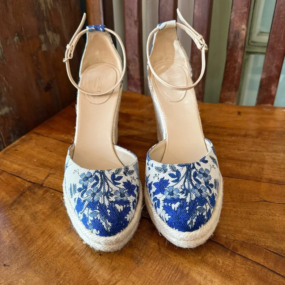 Gucci Cruise 2007 Runway Flora Espadrille Wedges – 7.5 - Picture 9 of 16